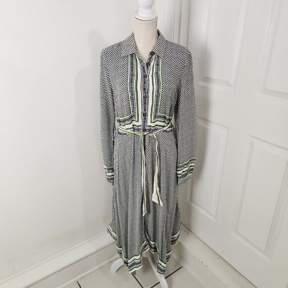 Maeve Anthropologie Dress Womens 12 Polka Dot Constantine Handkerchief Hem - Picture 16 of 16